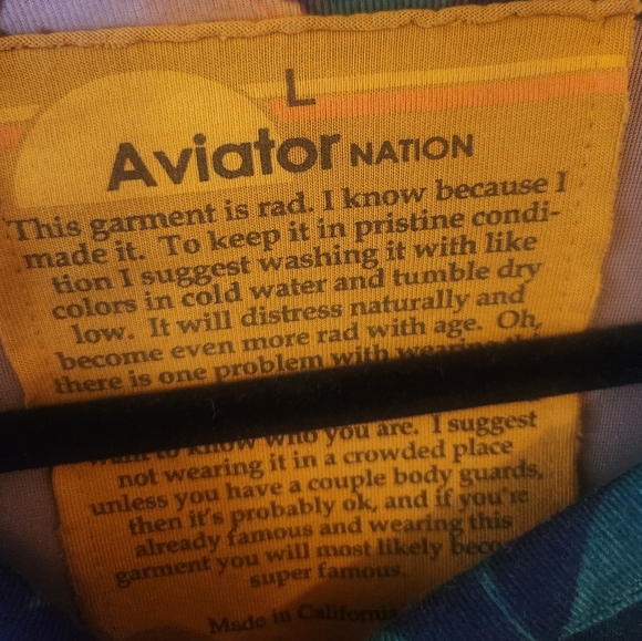 Sold. Aviator Nation Velvet Tiger Sweatshirt "Rare" - Picture 4 of 5